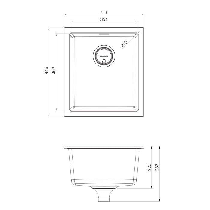 Phoenix 5000 Series Single Bowl Sink