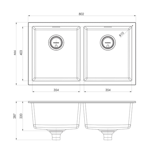Phoenix Sink Package 2 – Matte White Sink & Brushed Gold Mixer