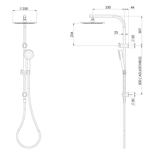 Phoenix Vivid Slimline SS 316 Twin Shower