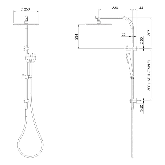 Phoenix Vivid Slimline SS 316 Twin Shower