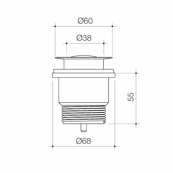 Caroma Urbane II Pop-Up Plug & Waste - Gun Metal