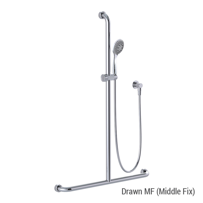 Conserv Hygienic Seal® Glide Slide "Inverted T" Shower Kit Chrome