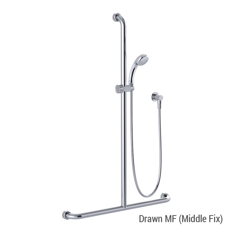 Conserv Hygienic Seal® Glide Slide "Inverted T" Shower Kit Chrome