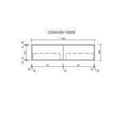 Mia Wall Hung Push Open Cabinet For Double Bowl 1500mm