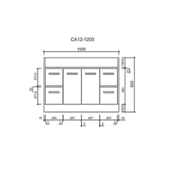 Aulic Rocky White Cabinet With Options Of Handles 1200mm