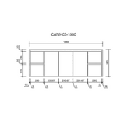 Aulic Alice Wall Hung Finger Pull Cabinet 1500mm