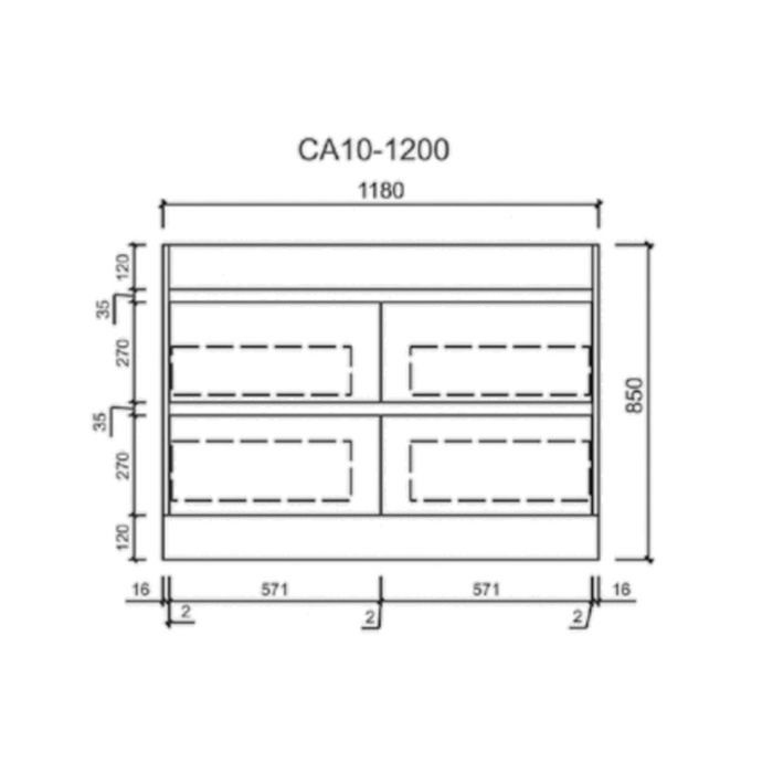 Aulic Max Finger Pull Cabinet 1200mm