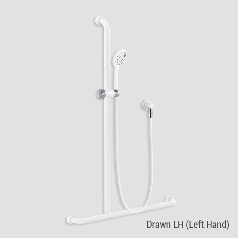 Conserv Hygienic Seal® Glide Slide "Inverted T" Shower Kit - Streamjet™ White/Chrome