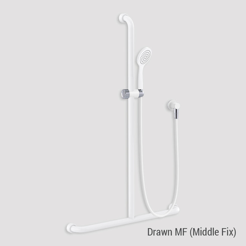 Conserv Hygienic Seal® Glide Slide "Inverted T" Shower Kit - Streamjet™ White/Chrome