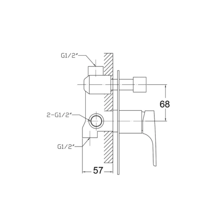 Eden Wall Mixer with Diverter