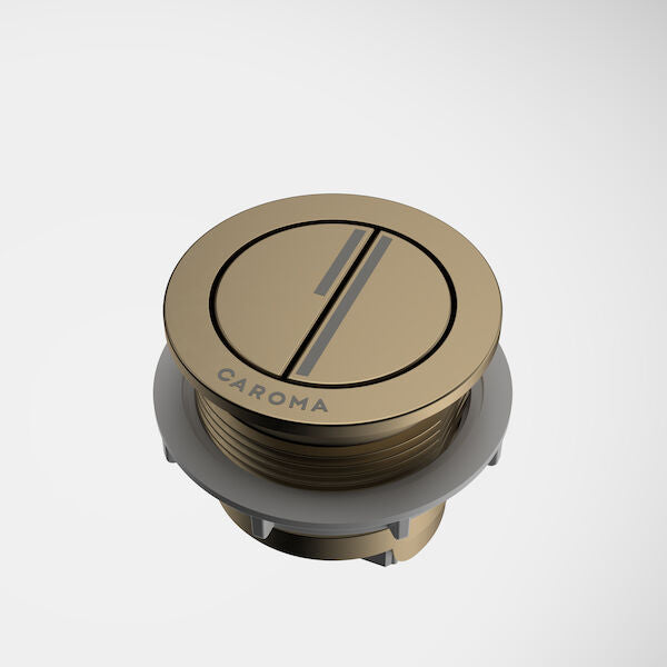 Caroma Dual Flush Round Bezel & Button - Brushed Brass