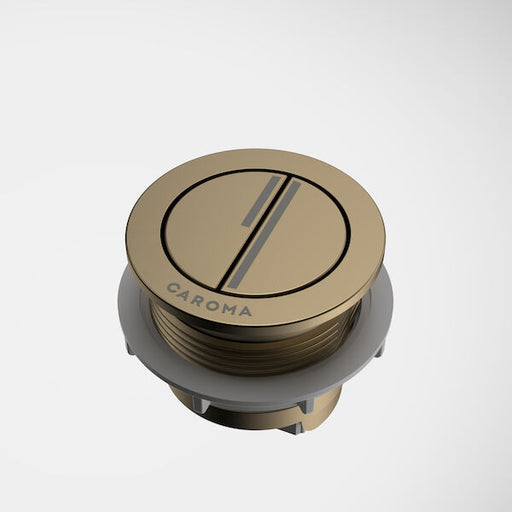 Caroma Dual Flush Round Bezel & Button - Brushed Brass