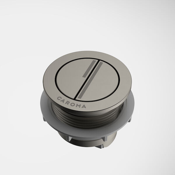 Caroma Dual Flush Round Bezel & Button - Brushed Nickel