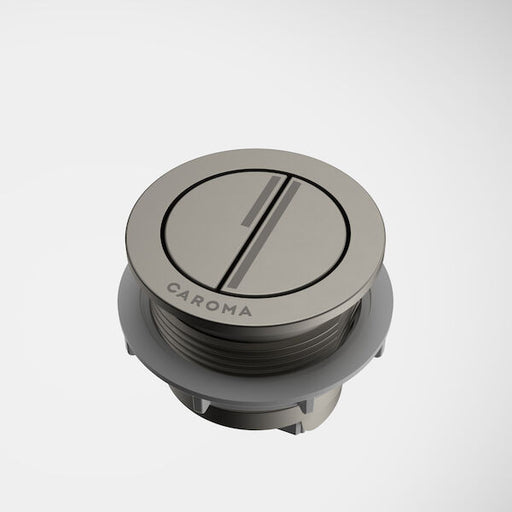 Caroma Dual Flush Round Bezel & Button - Brushed Nickel