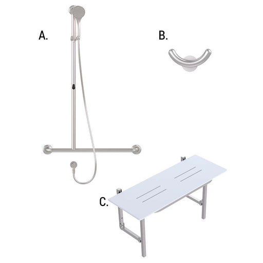 Conserv Accessible Shower Recess 01820 Combination Set Left Hand