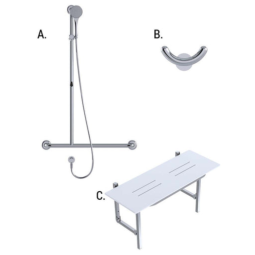 Conserv Accessible Shower Recess 01820 Combination Set Left Hand