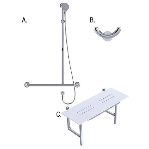 Conserv Accessible Shower Recess 01820 Combination Set Right Hand