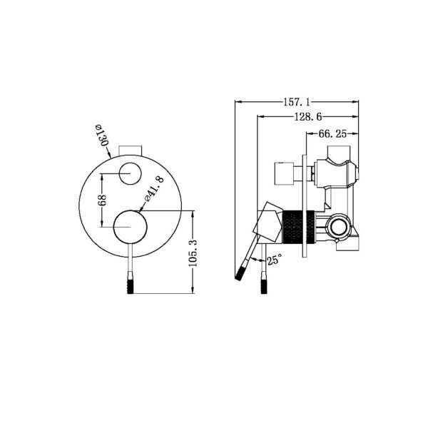 Nero Opal Shower Mixer with Divertor