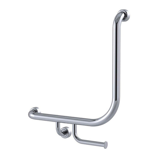 Conserv Hygienic Seal® 90° Ambulant & Accessible Grab Rail with Toilet Paper Holder 450mm x 450mm