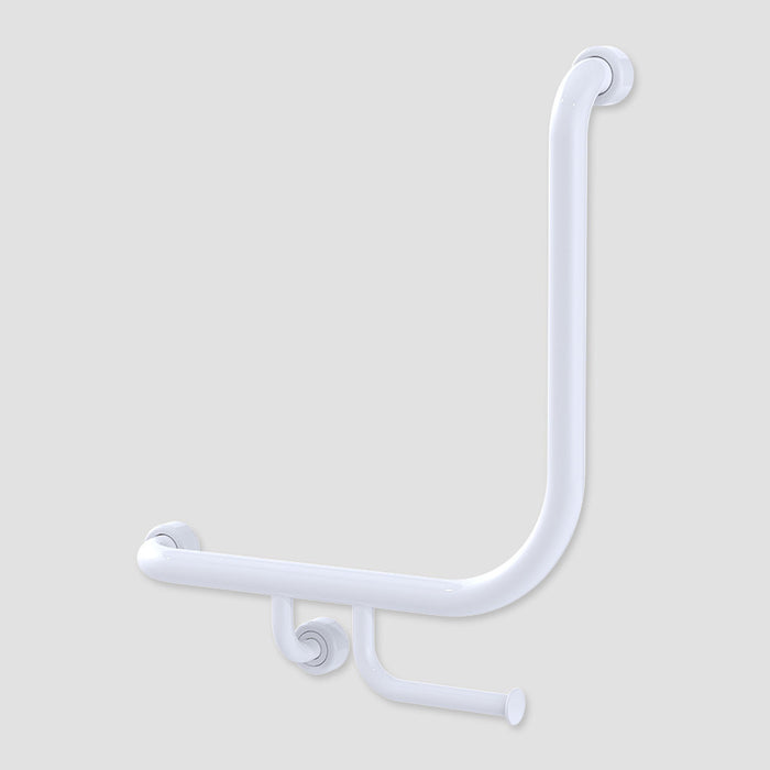 Conserv Hygienic Seal® 90° Ambulant & Accessible Grab Rail with Toilet Paper Holder 450mm x 450mm