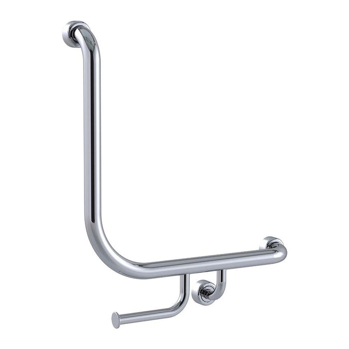 Conserv Hygienic Seal® 90° Ambulant & Accessible Grab Rail with Toilet Paper Holder 450mm x 450mm