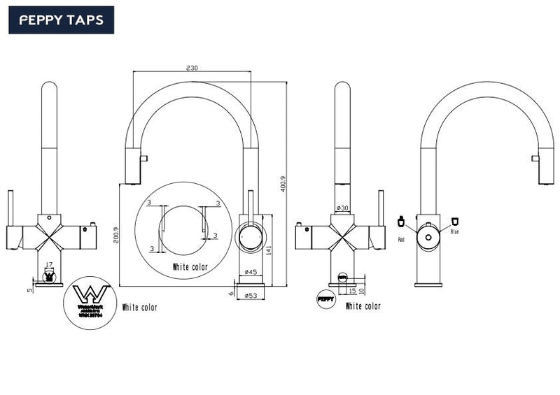 Peppy 4 in 1 Pull-Out, Filtered Boiling, Filtered, Ambient, Hot & Cold