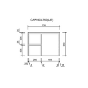 Aulic Alice Wall Hung Finger Pull Cabinet 750mm