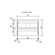 Aulic Leo Finger Wall Hung Cabinet with Flat Stone Top & Top with Undermount Basin 750mm