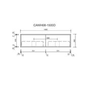 Mia Wall Hung Push Open Cabinet For Double Bowl 1500D