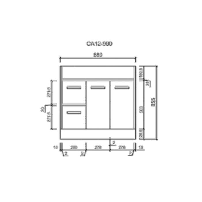 Aulic Rocky White Cabinet With Options Of Handles 900mm