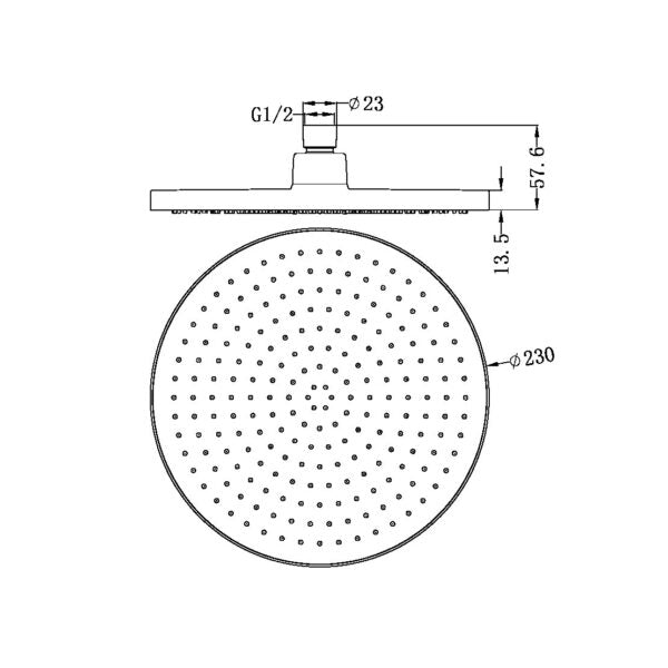 Nero 230MM Air Shower Head