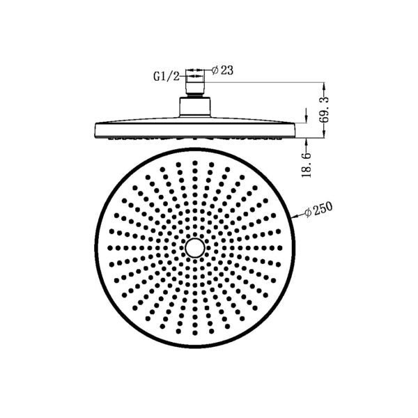 Opal 250MM Shower Head