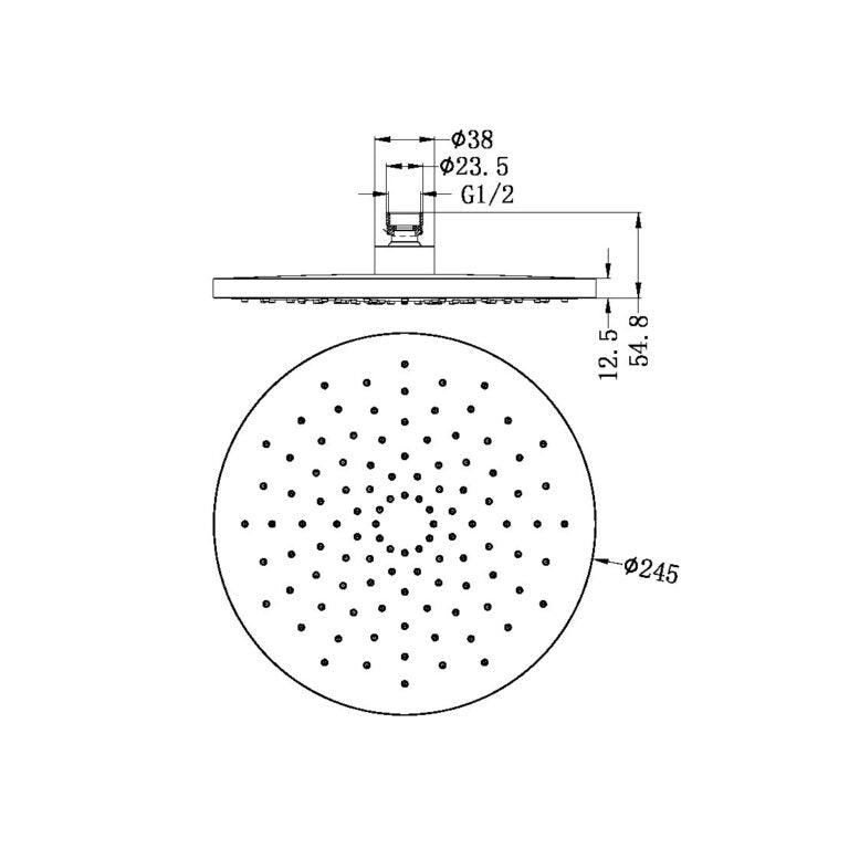 Nero 250MM ABS Round Shower Head