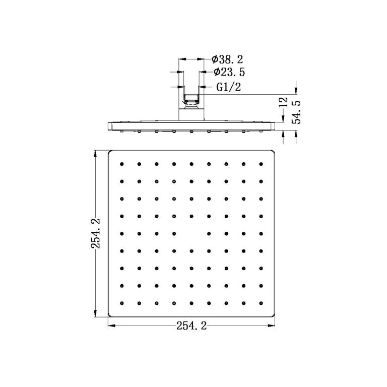 Nero 250MM ABS Square Shower Head