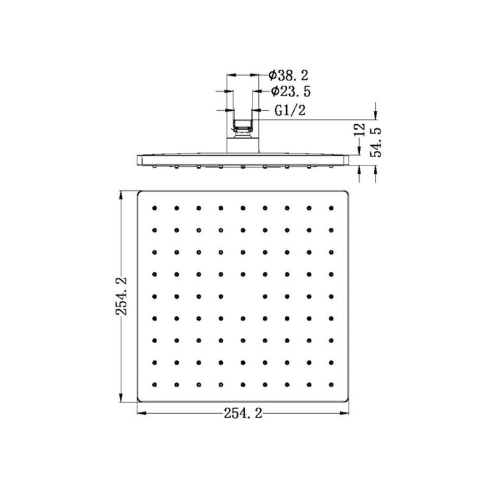 Nero 250MM ABS Square Shower Head