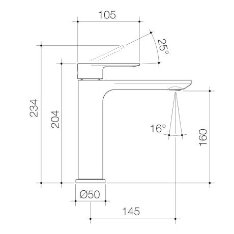 Caroma Urbane II Mid Tower Basin Mixer