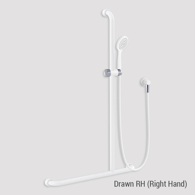 Conserv Hygienic Seal® Glide Slide "Inverted T" Shower Kit - Streamjet™ White/Chrome