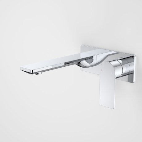 Caroma Urbane II 180mm Wall Basin / Bath Mixer - Rectangular Cover Plate - Chrome - Sales Kit - Lead Free