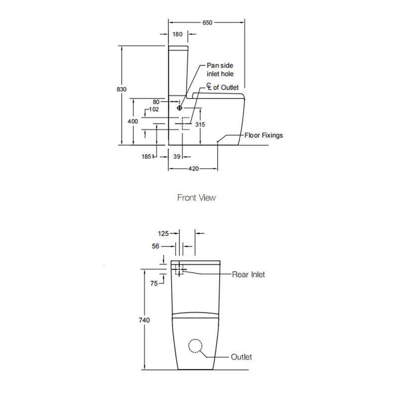 Kohler Grande BTW Toilet Suite with Bidet Seat (Side Panel)Rear or Side Water Inlet 76078A-0-BIDET