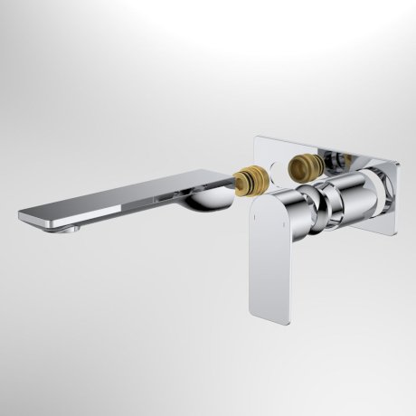 Caroma Urbane II 180mm Wall Basin / Bath Trim Kit - Rectangular Cover Plate - Brushed Nickel - Lead Free