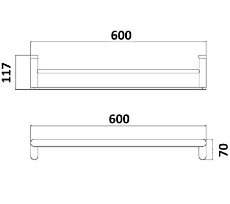 Millennium Akemi Double Towel Rail