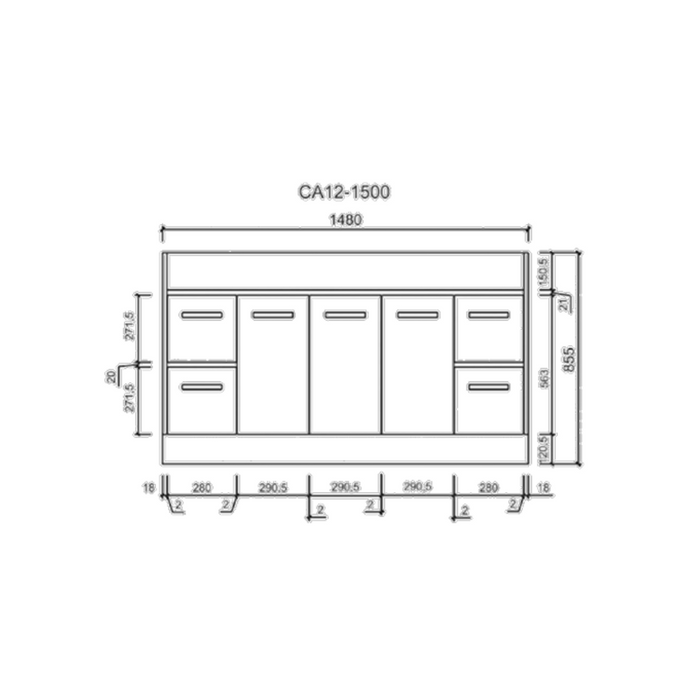 Aulic Rocky White Cabinet With Options Of Handles 1500mm