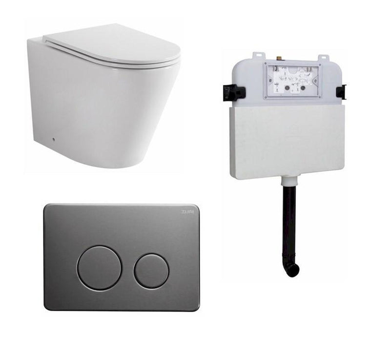 Java In-Wall Toilet Package Gun Metal Flush Plate