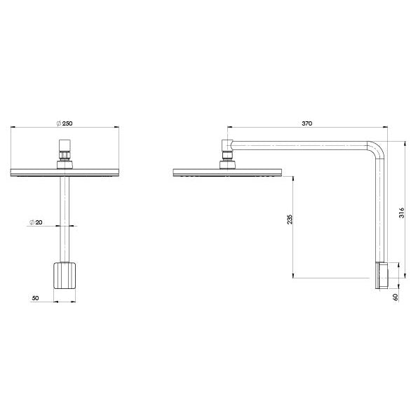 Phoenix NX Vive Shower Arm & Rose