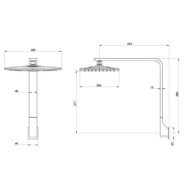 Phoenix NX Cape Shower Arm & Rose