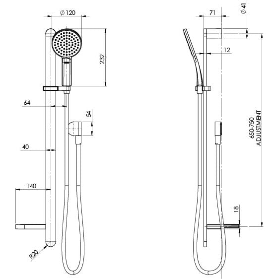 Phoenix NX Quil Rail Shower