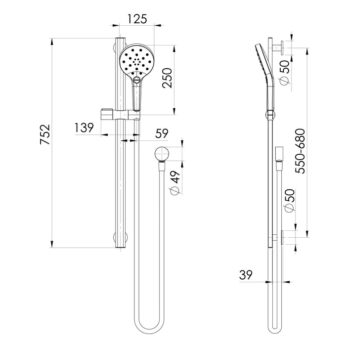 Phoenix Oxley Rail Shower