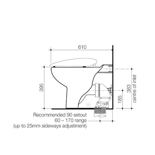 Caroma Leda Wall Faced Back Inlet Pan