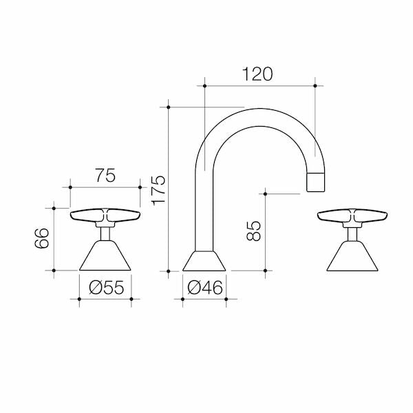 Caroma Elegance II Basin Set - Lead Free