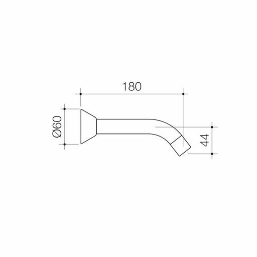 Caroma Elegance II Bath Outlet 180mm